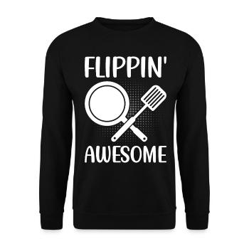 Funny Pancake Maker - Unisex Sweatshirt - black - Front - Alina (178cm) & Michal (187cm)