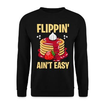 Funny Pancake Maker - Unisex Sweatshirt - black - Front - Alina (178cm) & Michal (187cm)