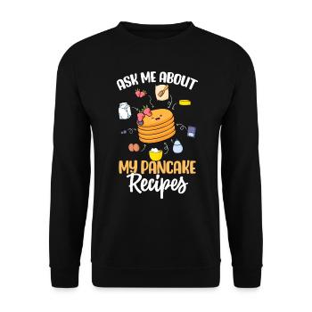 Funny Pancake Maker - Unisex Sweatshirt - black - Front - Alina (178cm) & Michal (187cm)