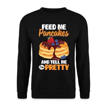 Funny Pancake Maker - Unisex Sweatshirt - black - Front - Alina (178cm) & Michal (187cm)