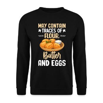 Funny Pancake Maker - Unisex Sweatshirt - black - Front - Alina (178cm) & Michal (187cm)