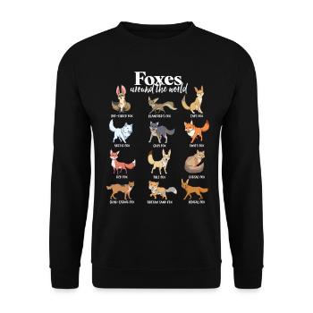 Many species of foxes - foxes of the world - Unisex Sweatshirt - black - Front - Alina (178cm) & Michal (187cm)