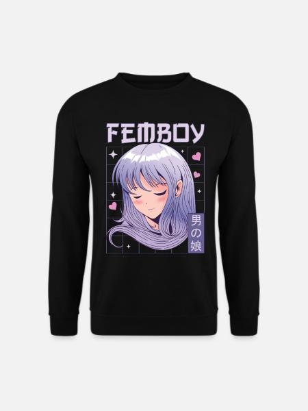 Femboy Crossdressing Crossdresser MTF Anime - Unisex Pullover - Schwarz