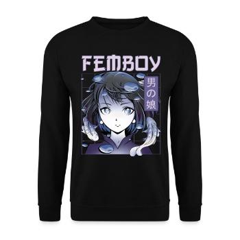 Femboy Crossdressing Crossdresser MTF Anime - Unisex Sweatshirt - black - Front - Alina (178cm) & Michal (187cm)