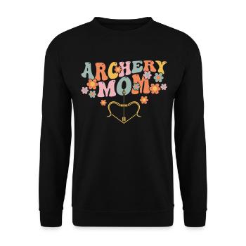 Groovy Bogenschützin - Unisex Pullover - Schwarz - Vorne - Alina (178cm) & Michal (187cm)