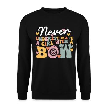 Groovy Archery Girl - Unisex Sweatshirt - black - Front - Alina (178cm) & Michal (187cm)