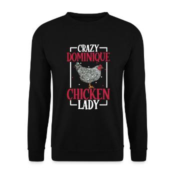 Crazy Dominique Chicken Lady - Dominique - Sweat-shirt Unisexe - noir - Devant - Alina (178cm) & Michal (187cm)