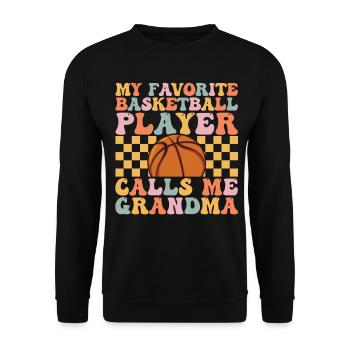 Groovy Grandmom - Unisex Pullover - Schwarz - Vorne - Alina (178cm) & Michal (187cm)