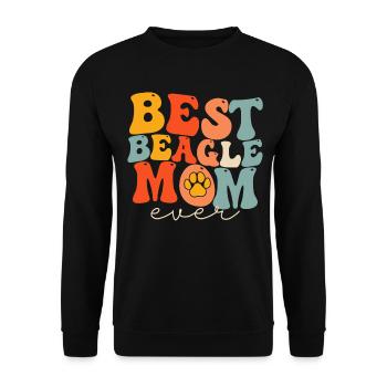 Groovy Dog Beagle Lover - Unisex Sweatshirt - black - Front - Alina (178cm) & Michal (187cm)
