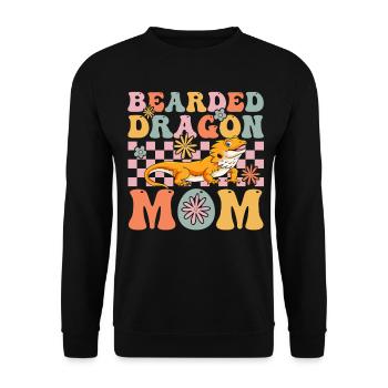 Groovy Eidechsenliebhaber - Unisex Pullover - Schwarz - Vorne - Alina (178cm) & Michal (187cm)