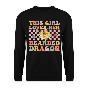 Bearded Dragon Girl - Unisex Sweatshirt - black - Front - Alina (178cm) & Michal (187cm)