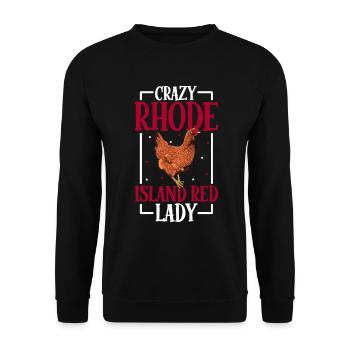 Crazy Rhode Island Red Lady - Red Rhodeland - Unisex Sweatshirt - black - Front - Alina (178cm) & Michal (187cm)