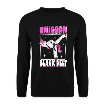 Licorne avec ceinture noire - Hapkido - Sweat-shirt Unisexe - noir - Devant - Alina (178cm) & Michal (187cm)