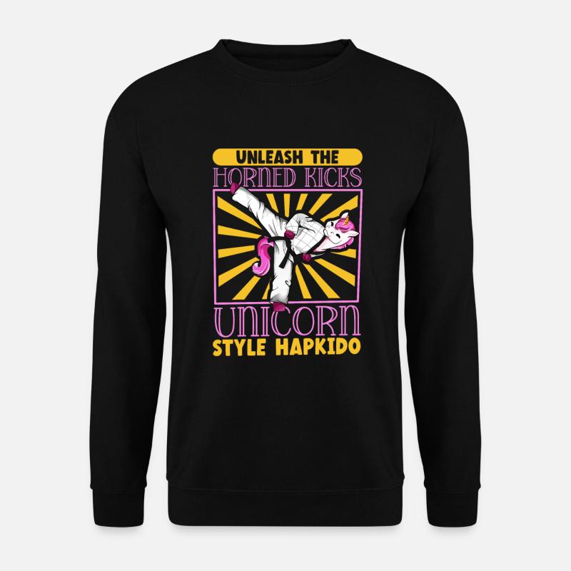 Einhorn macht Hapkido - Unisex Pullover - Schwarz