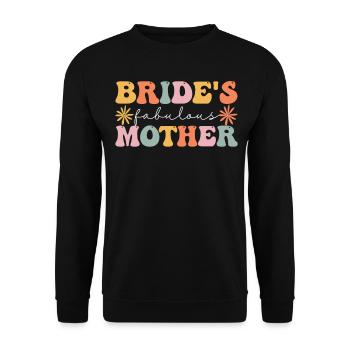 Groovy Bridal Shower Mom - Unisex Sweatshirt - black - Front - Alina (178cm) & Michal (187cm)