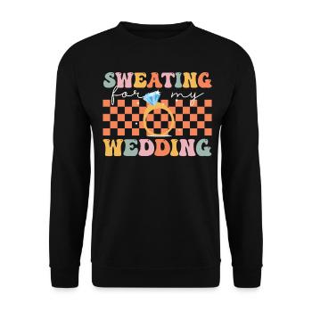 Groovy Bride Bridal Party Workout - Unisex Sweatshirt - black - Front - Alina (178cm) & Michal (187cm)
