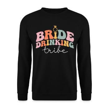 Groovy Bridal Shower Hen Party - Unisex Sweatshirt - black - Front - Alina (178cm) & Michal (187cm)