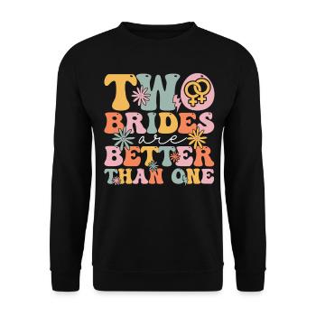 Groovy Bridal Shower Lesbian - Unisex Sweatshirt - black - Front - Alina (178cm) & Michal (187cm)