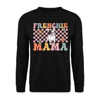 Groovy French Bulldog Mom Bulldogliebh - Unisex Sweatshirt - black - Front - Alina (178cm) & Michal (187cm)