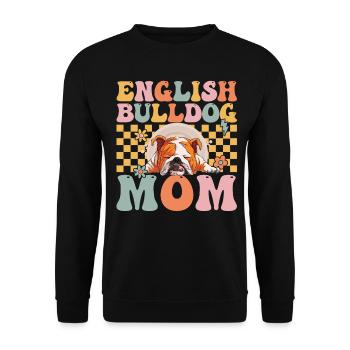 Groovy Bulldog Lover - Unisex Sweatshirt - black - Front - Alina (178cm) & Michal (187cm)