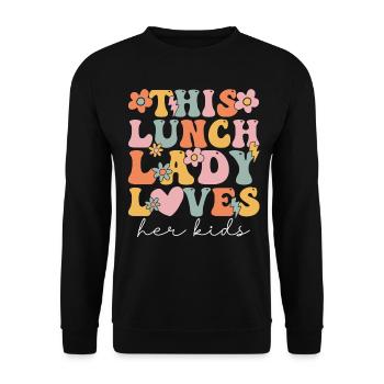 Groovy Cafeteria Worker - Unisex Sweatshirt - black - Front - Alina (178cm) & Michal (187cm)