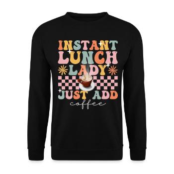 Groovy Cafeteria Worker - Unisex Sweatshirt - black - Front - Alina (178cm) & Michal (187cm)