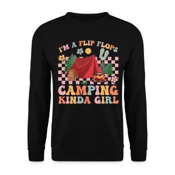 Groovy Camper Girls Motorhome Camping - Unisex Sweatshirt - black - Front - Alina (178cm) & Michal (187cm)