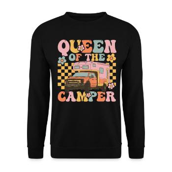 Groovy Camping Fille - Sweat-shirt Unisexe - noir - Devant - Alina (178cm) & Michal (187cm)