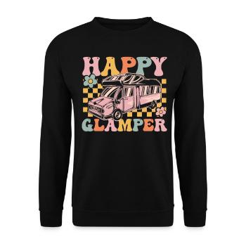 Groovy Glamping - Unisex Pullover - Schwarz - Vorne - Alina (178cm) & Michal (187cm)