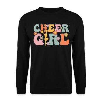 Groovy Cheerleading Cheerleader Cheer Squad - Unisex Sweatshirt - black - Front - Alina (178cm) & Michal (187cm)