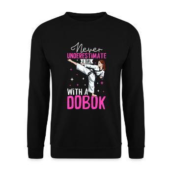 Ne sous-estimez jamais une fille dans Hapkido - Sweat-shirt Unisexe - noir - Devant - Alina (178cm) & Michal (187cm)