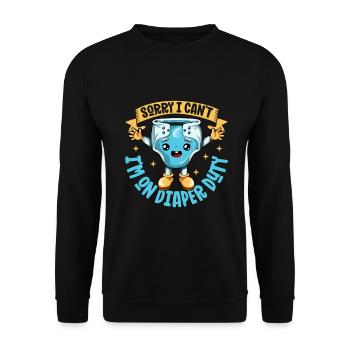 Diaper Service - Baby Swaddling - Unisex Sweatshirt - black - Front - Alina (178cm) & Michal (187cm)