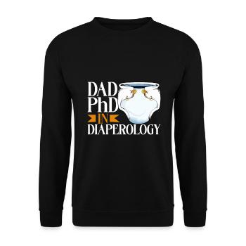 Doctor of Diaper Change Ology - Diaper Changing - Unisex Sweatshirt - black - Front - Alina (178cm) & Michal (187cm)
