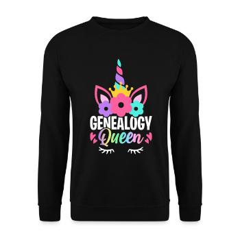Généalogie généalogiste - Sweat-shirt Unisexe - noir - Devant - Alina (178cm) & Michal (187cm)