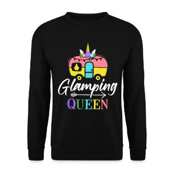 Weiblicher Glamper - Unisex Pullover - Schwarz - Vorne - Alina (178cm) & Michal (187cm)