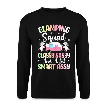 Glamping Team Glamper - Unisex Sweatshirt - black - Front - Alina (178cm) & Michal (187cm)