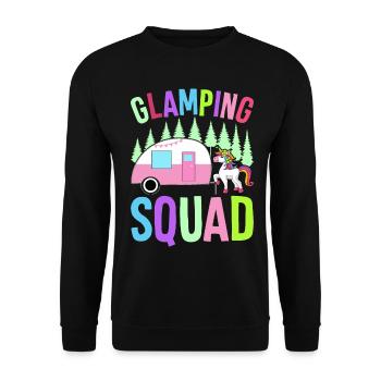 Glamping Team Glamper - Unisex Pullover - Schwarz - Vorne - Alina (178cm) & Michal (187cm)