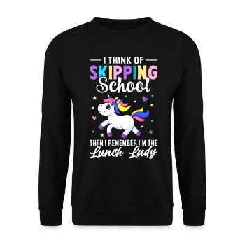 Cafeteria-Besatzung - Unisex Pullover - Schwarz - Vorne - Alina (178cm) & Michal (187cm)
