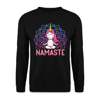 Yoga Meditation Namaste - Unisex Sweatshirt - black - Front - Alina (178cm) & Michal (187cm)