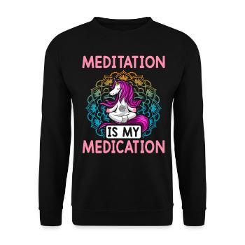 Yoga Chakra - Unisex Pullover - Schwarz - Vorne - Alina (178cm) & Michal (187cm)