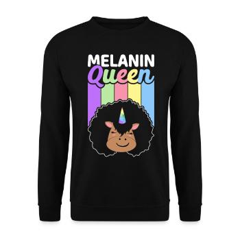 Brown Skin Queen Schwarze Geschichte - Unisex Pullover - Schwarz - Vorne - Alina (178cm) & Michal (187cm)
