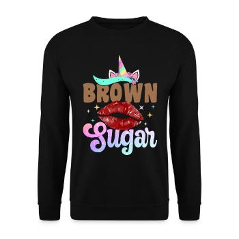 Melanin Brown Skin Black History - Unisex Sweatshirt - black - Front - Alina (178cm) & Michal (187cm)