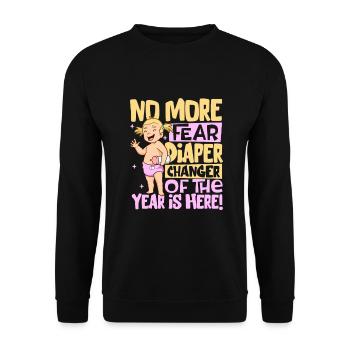 Don't Worry - Diaper Changes - Unisex Sweatshirt - black - Front - Alina (178cm) & Michal (187cm)