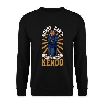 I Can't - My Son Has Kendo - Unisex Sweatshirt - black - Front - Alina (178cm) & Michal (187cm)