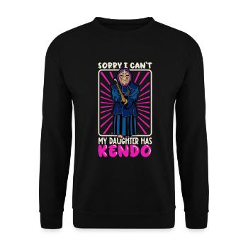 Ich kann nicht - Meine Tochter hat Kendo - Unisex Pullover - Schwarz - Vorne - Alina (178cm) & Michal (187cm)