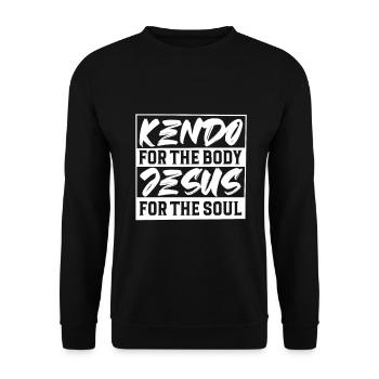 Jesus for the soul and for the body Kendo - Unisex Sweatshirt - black - Front - Alina (178cm) & Michal (187cm)
