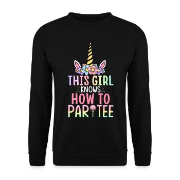Golfspielerin Golf Girl - Unisex Pullover - Schwarz - Vorne - Alina (178cm) & Michal (187cm)