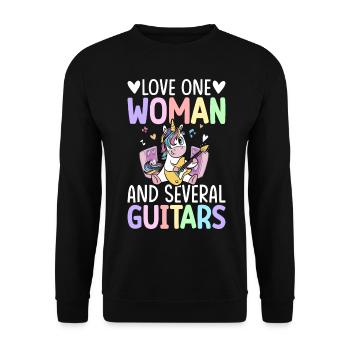 Guitariste, guitariste - Sweat-shirt Unisexe - noir - Devant - Alina (178cm) & Michal (187cm)