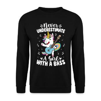 Bass Girl Bassiste - Sweat-shirt Unisexe - noir - Devant - Alina (178cm) & Michal (187cm)