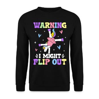 Lustige Gymnastik Turner Cartwheel - Unisex Pullover - Schwarz - Vorne - Alina (178cm) & Michal (187cm)